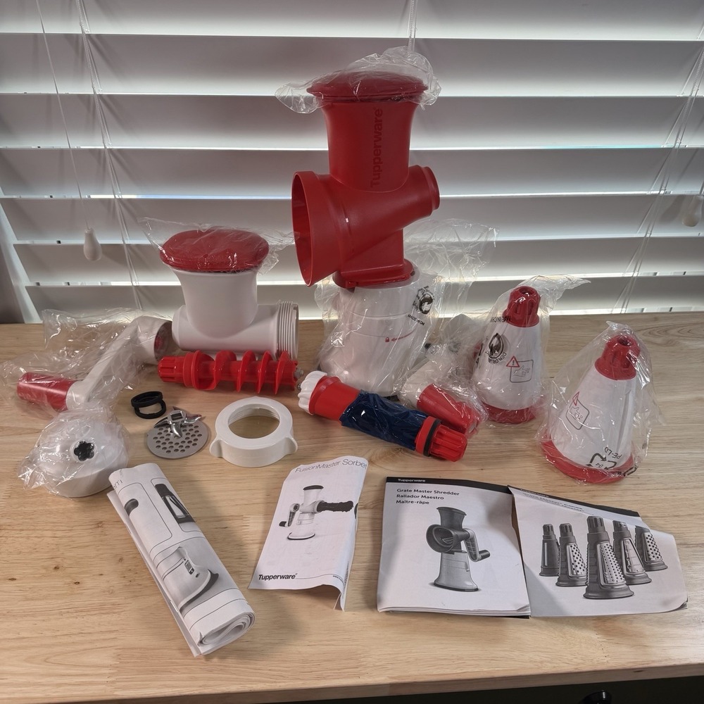 Tupperware Fusion Master System Grate Master Shredder 2 cones meat mincer Sorbet